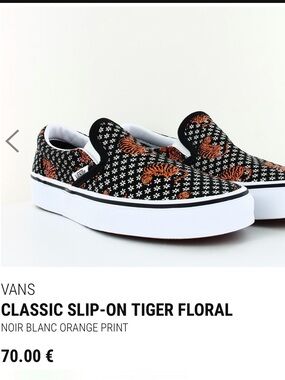 New Vans Slip-On Tiger Print shoes